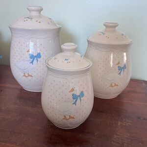 Charming Duck Ceramic Canister Set